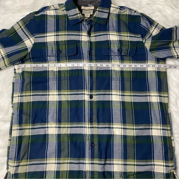 LL Bean Fleece Lined Flannel Shirt Jacket Plaid Traditional Fit Mens Size XL - Picture 4 of 11